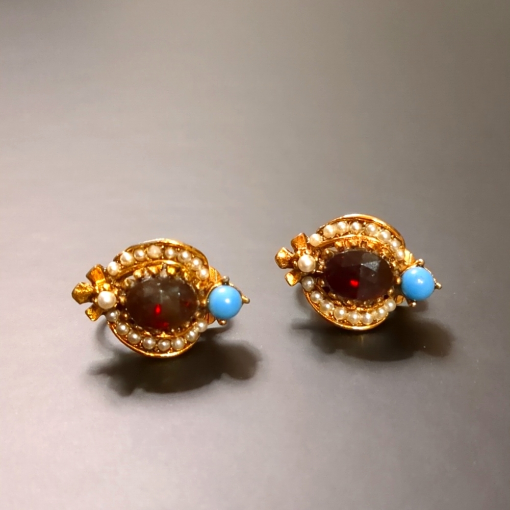 VINTAGE A.R.T. RUBY EARRINGS